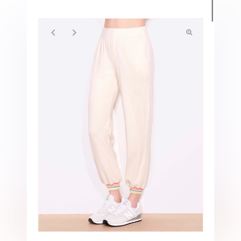 NWT Sundry Stripe Cuff Faux Sherpa Jogger